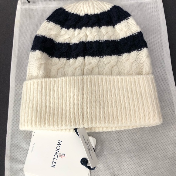Moncler - Wool Stripe Cable Knit Hat - Picture 8 of 9